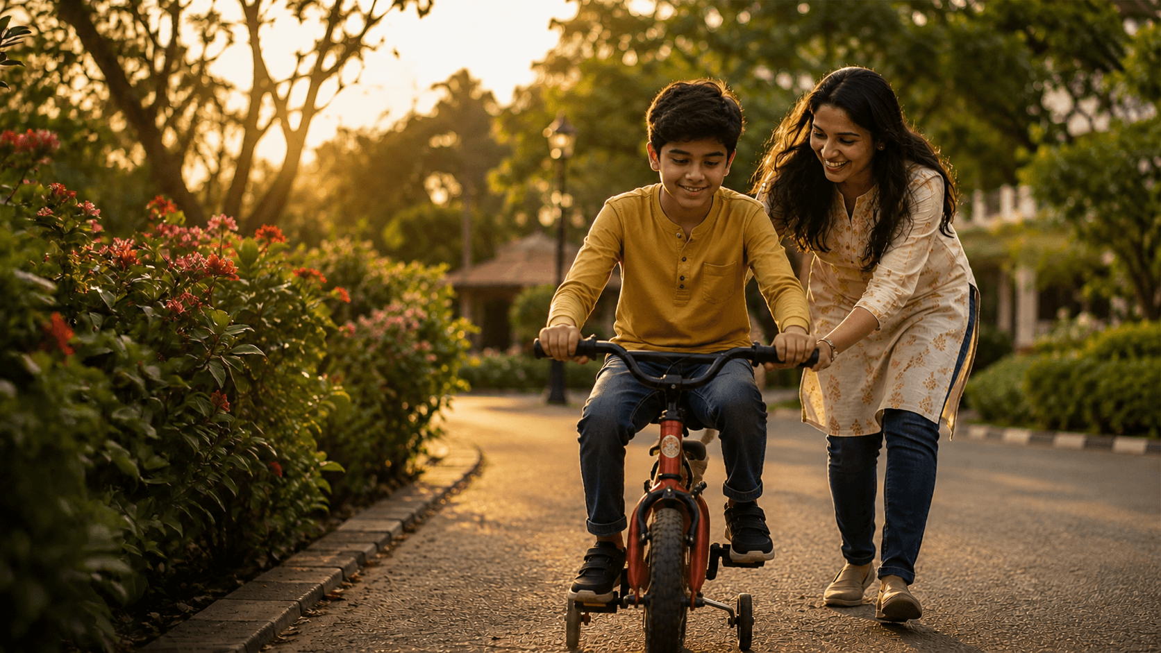 A child building everyday life skills with Jadhu at home